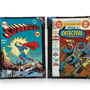 NEW Set of 2 Superman & Batman Canvas Wall Art from DC Comic Book Cover 18 x 14